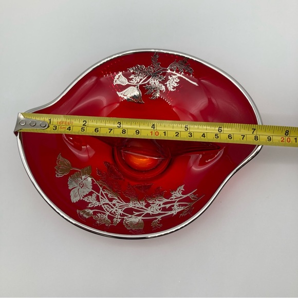 Viking Ruby Red Sterling overlay divided relish dish - Picture 5 of 8